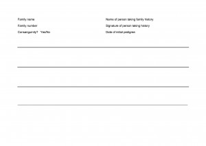 Family pedigree drawing blank sheet